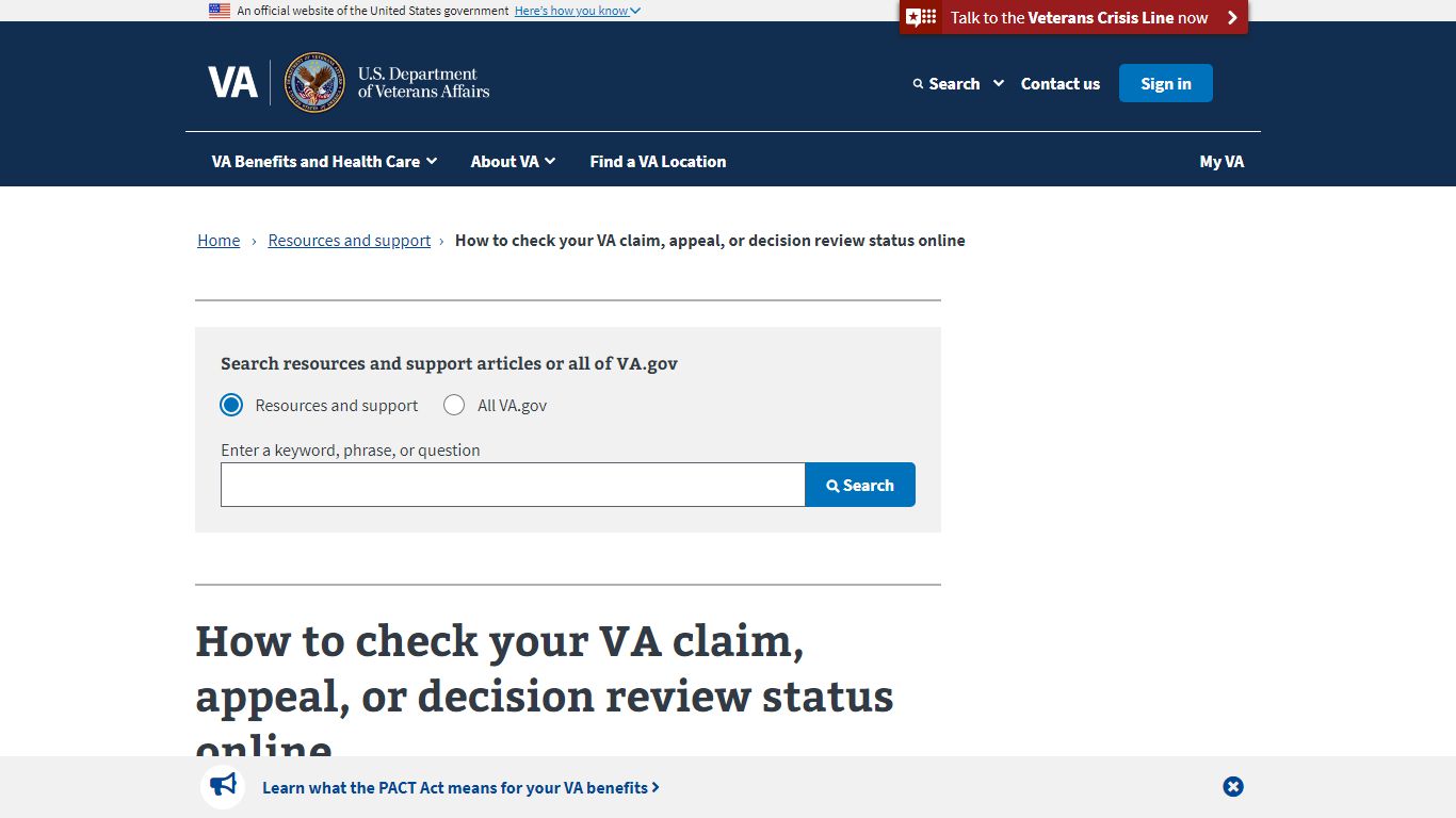 How to check your VA claim, appeal, or decision review status online